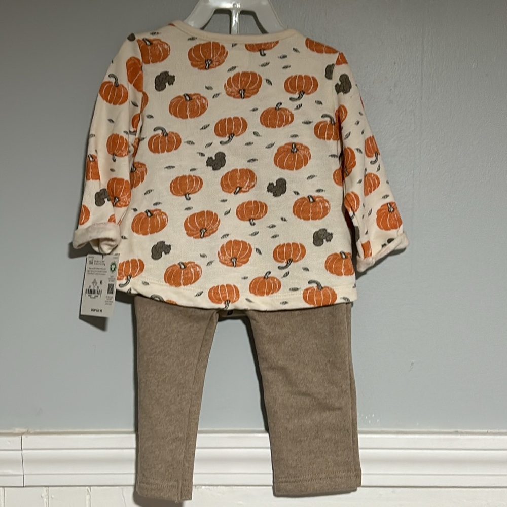 Little Planet by Carters size 12M Fall Pumpkin 2 piece outfit - Picture 2 of 6